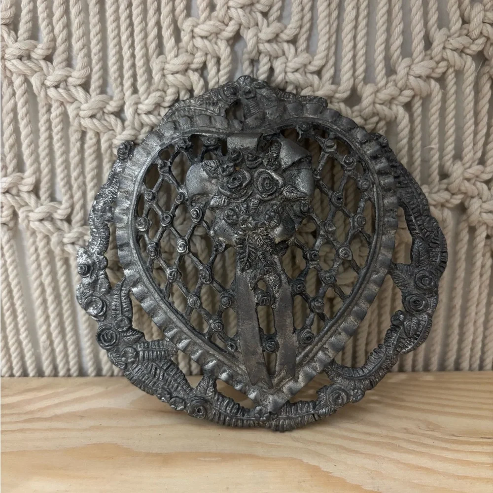 Vintage 1989 Metzke pewter potpourri jar lid (w/ jar) Made in USA
